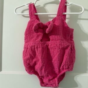 Cat & Jack Hot Pink Eyelet Bubble One-Piece Bodysuit